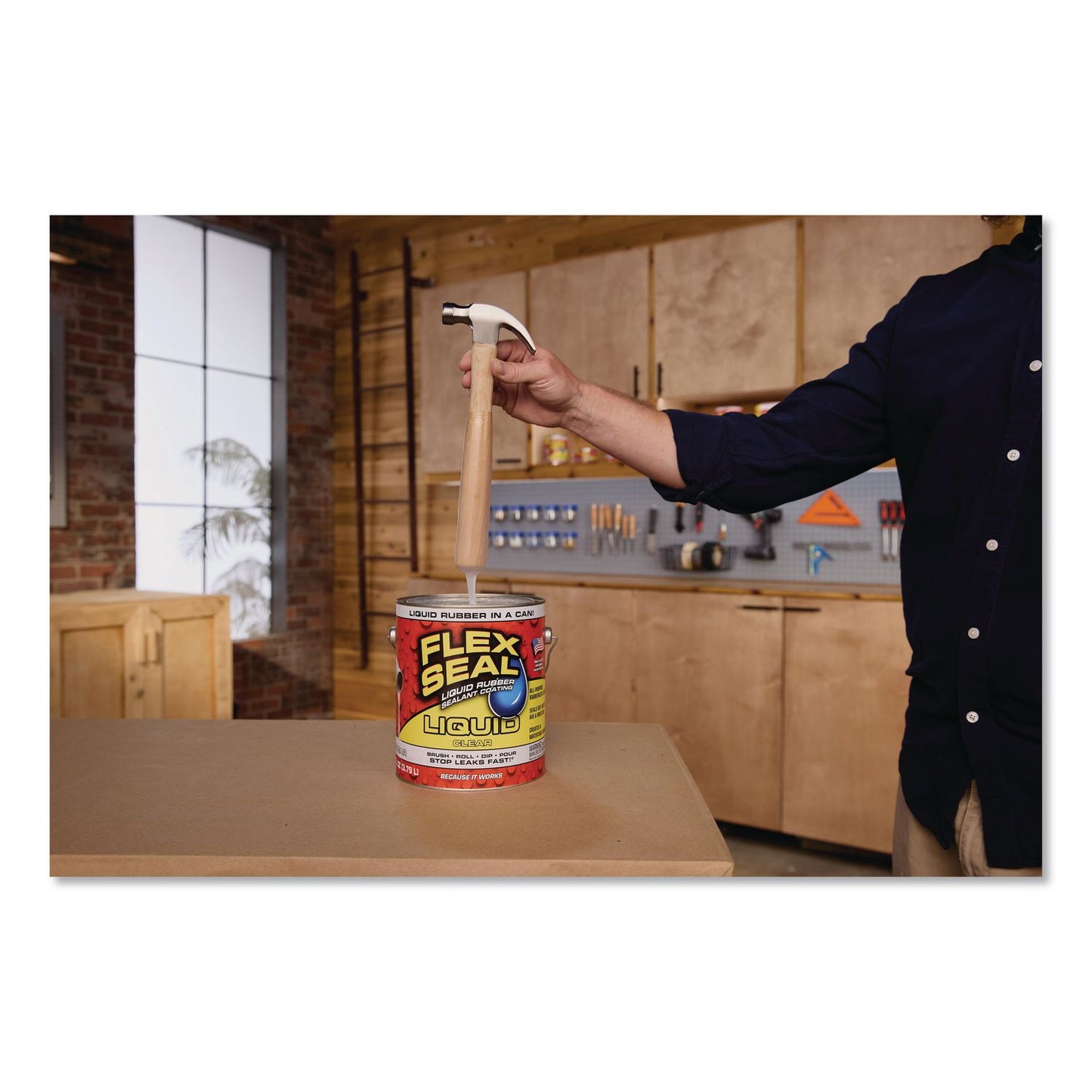 Flex Seal Products® Flex Seal Liquid Rubber Sealant Coating Liquid, 1 gal Can, Dries Clear, 2/Carton (FSGUS855CLR012)
