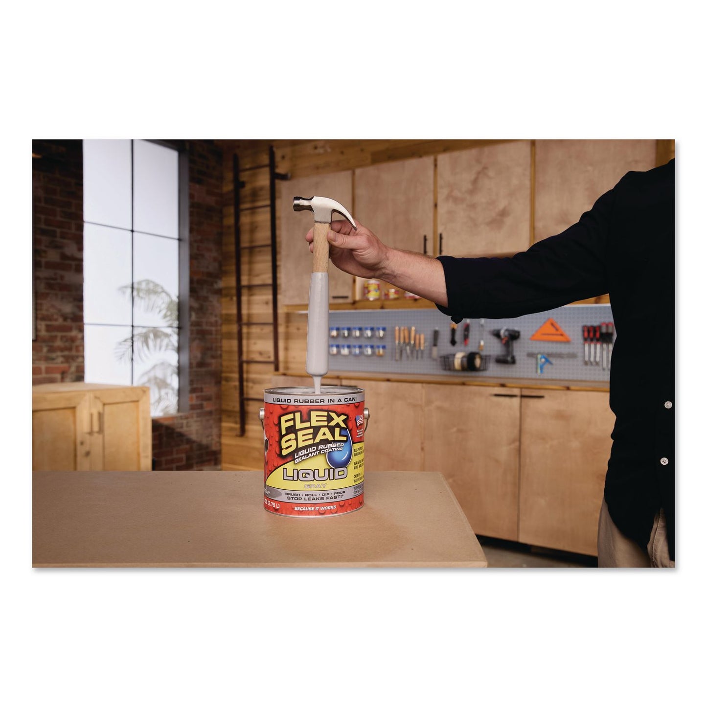 Flex Seal Products® Flex Seal Liquid Rubber Sealant Coating Liquid, 1 gal Can, Dries Gray, 2/Carton (FSGUS855GRY012)