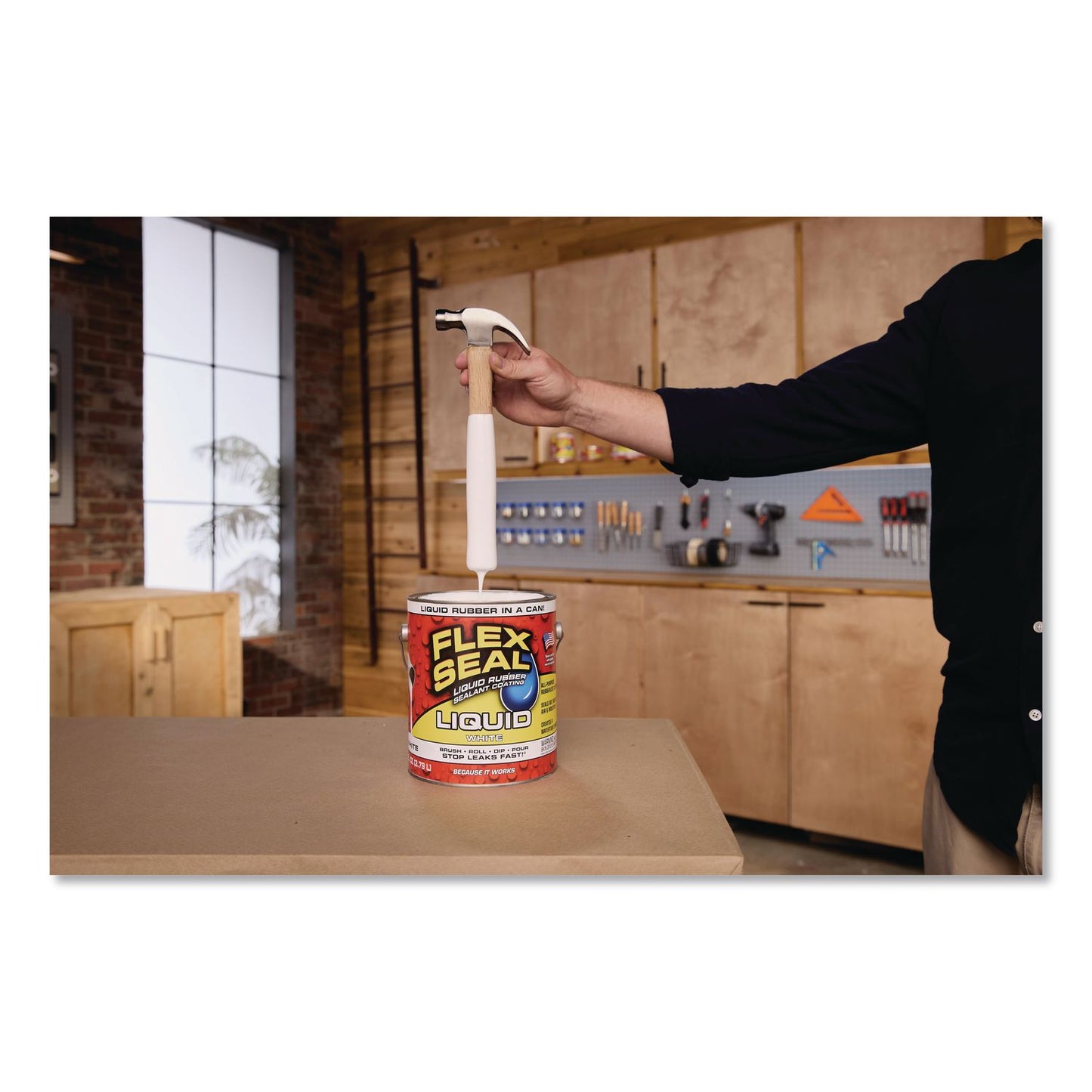 Flex Seal Products® Flex Seal Liquid Rubber Sealant Coating Liquid, 1 gal Can, Dries White, 2/Carton (FSGUS855WHT012)