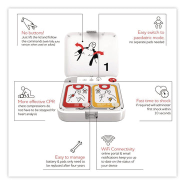 CARDIACT™ LIFEPAK CR2 USB Defibrillator, Fully-Automatic, English, Handle (AOH99512001434)