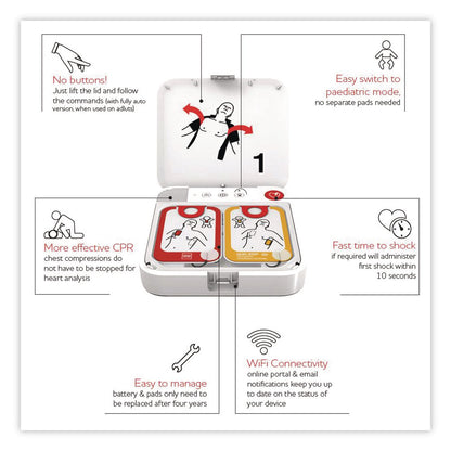 CARDIACT™ LIFEPAK CR2 USB Defibrillator, Semi-Automatic, English, Handle (AOH99512001435)