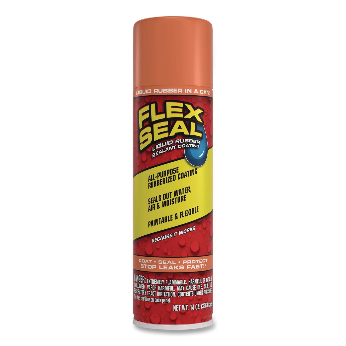 Flex Seal Products® Flex Seal Liquid Rubber Sealant Coating Aerosol, 14 oz Aerosol Can, Dries Terra Cotta, 6/Carton (FSGFSTERR20)