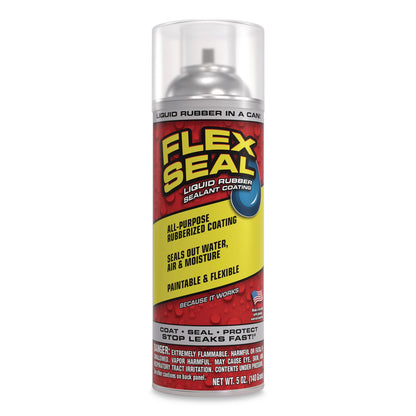 Flex Seal Products® Flex Seal Liquid Rubber Sealant Coating Aerosol, 5 oz Aerosol Can, Dries Clear, 6/Carton (FSGFSCLRR08)