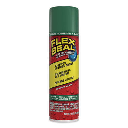 Flex Seal Products® Flex Seal Liquid Rubber Sealant Coating Aerosol, 14 oz Aerosol Can, Dries Green, 6/Carton (FSGFSGRNR20)