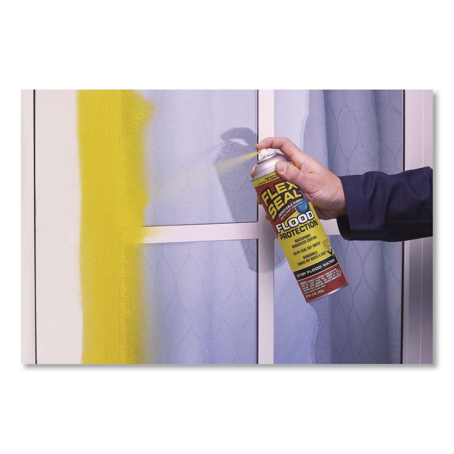 Flex Seal Products® Removable Rubber Sealant Coating Flood Protection Spray, 10 oz Aerosol Can, Dries Yellow, 6/Carton (FSGRFSYELR16)