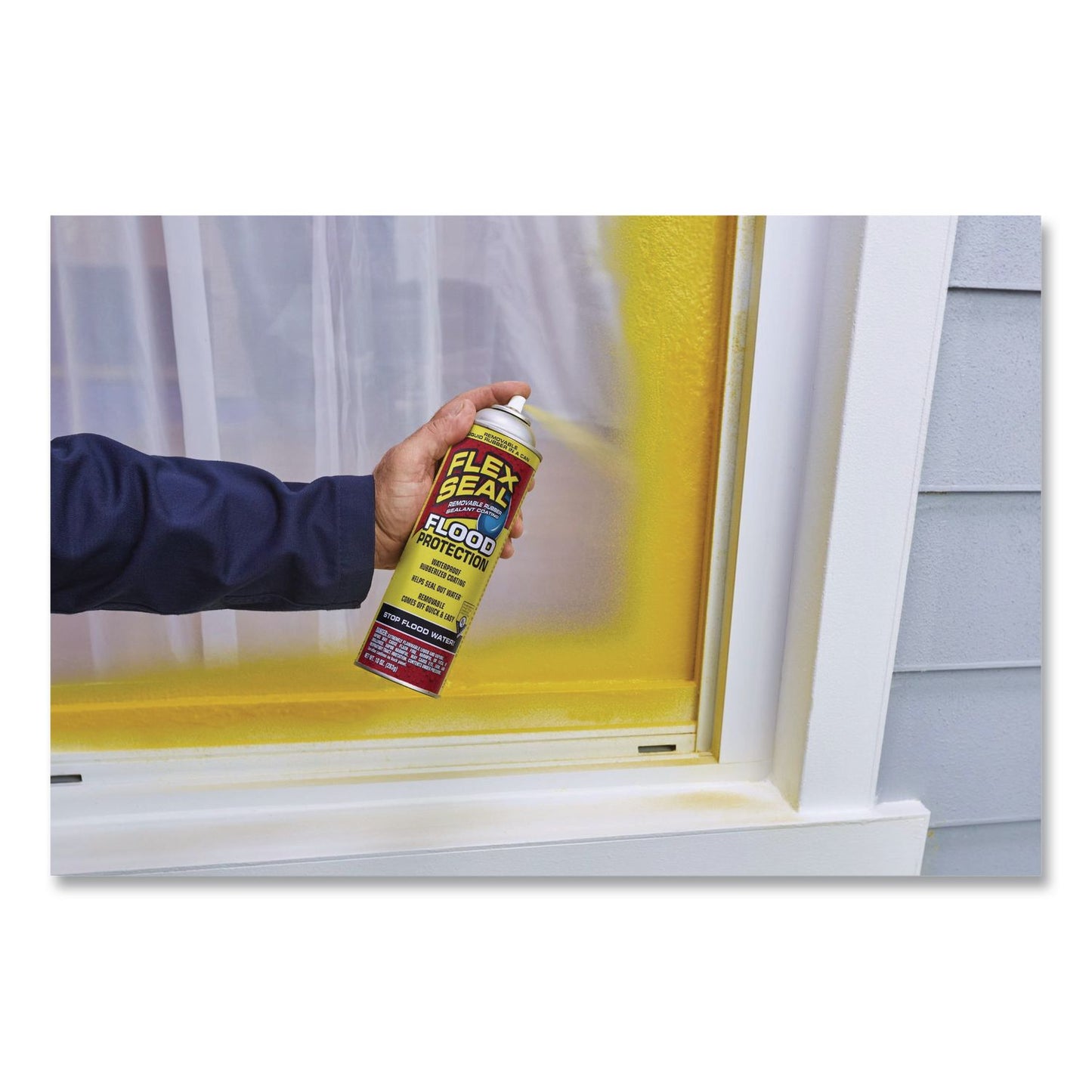 Flex Seal Products® Removable Rubber Sealant Coating Flood Protection Spray, 10 oz Aerosol Can, Dries Yellow, 6/Carton (FSGRFSYELR16)