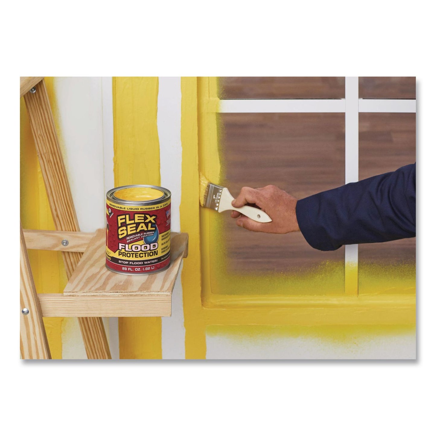 Flex Seal Products® Flex Seal Liquid Flood Protection, 28 oz Can, Dries Yellow, 4/Carton (FSGRLSYELR32)