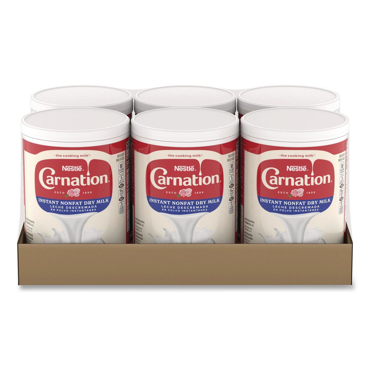 Carnation® Instant Nonfat Dry Milk, Unsweetened, 8.5 lb Canister, 6/Carton (NES73249)