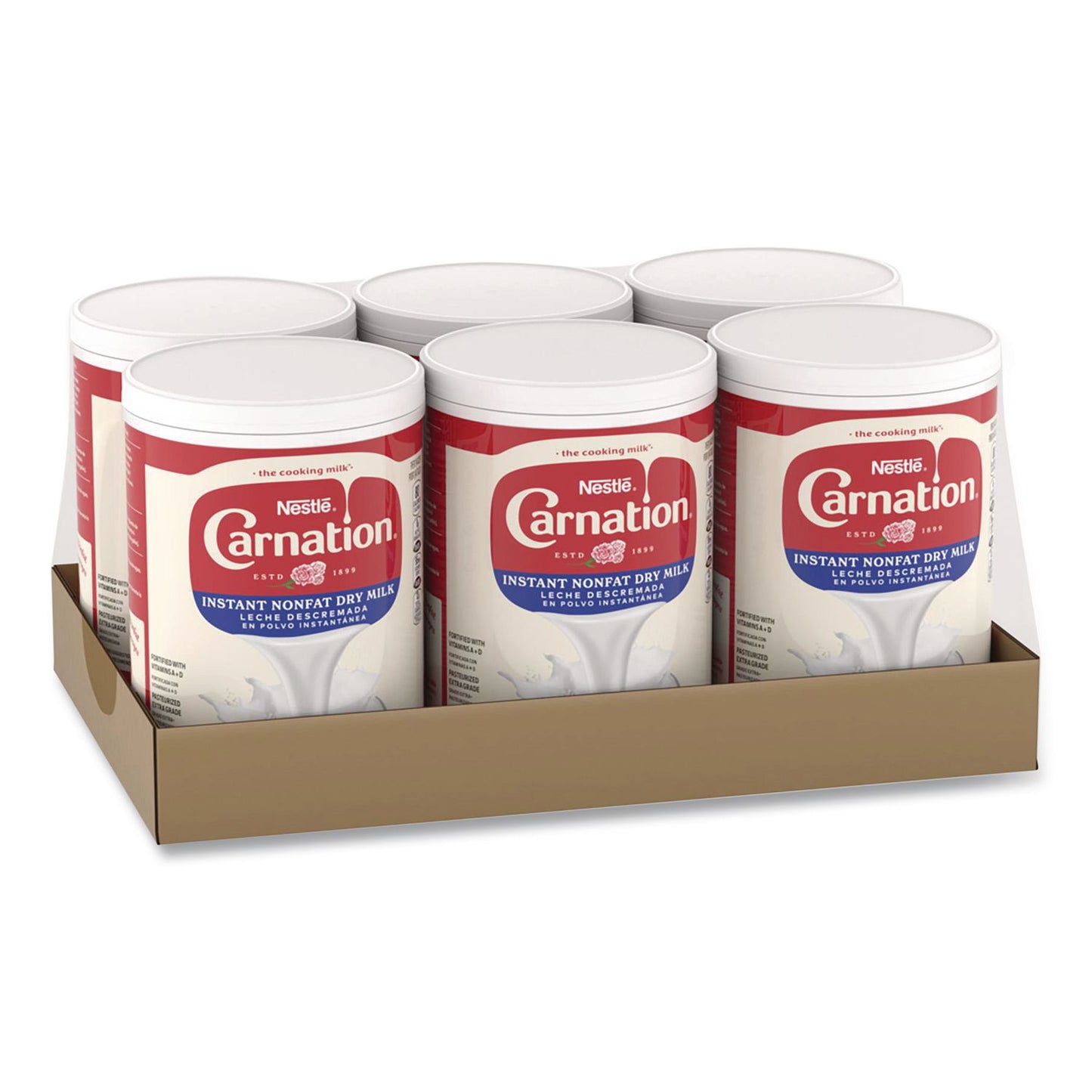 Carnation® Instant Nonfat Dry Milk, Unsweetened, 8.5 lb Canister, 6/Carton (NES73249)