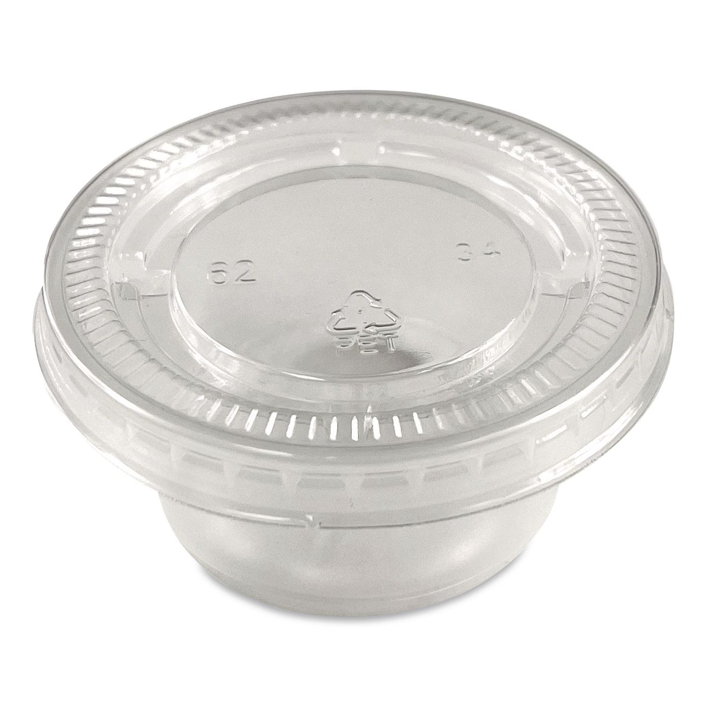 AmerCareRoyal® Portion Cup Lids, Fits 1.5 oz to 2 oz Portion Cups, Clear, 100/Pack, 25 Packs/Carton (RPP60003027)