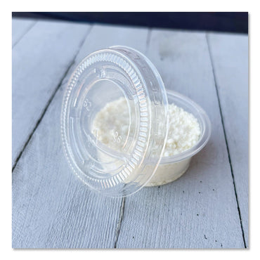 AmerCareRoyal® Portion Cup Lids, Fits 1.5 oz to 2 oz Portion Cups, Clear, 100/Pack, 25 Packs/Carton (RPP60003027)