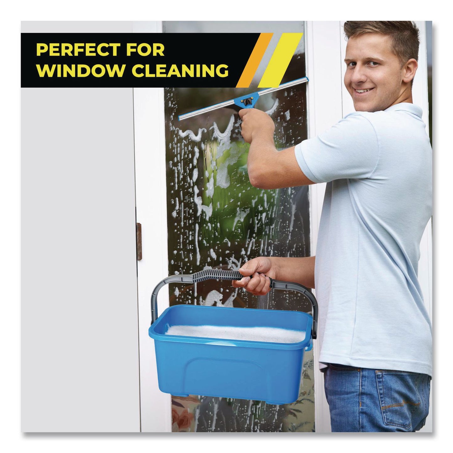 Gritt Commercial Window and General Cleaning Bucket, 3 gal, Blue (GCEGRI183)