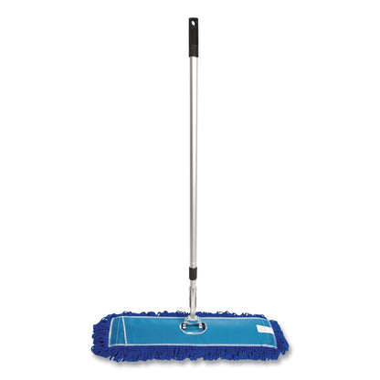 Gritt Commercial All-In-One 24" Microfiber Dust Mop Set with Telescopic Handle, 24 x 5, Blue, Microfiber Head, 72" Silver Aluminum Handle (GCEGRI17424T)