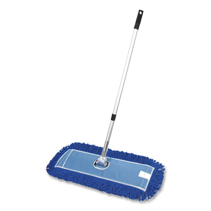 Gritt Commercial All-In-One 24" Microfiber Dust Mop Set with Telescopic Handle, 24 x 5, Blue, Microfiber Head, 72" Silver Aluminum Handle (GCEGRI17424T)