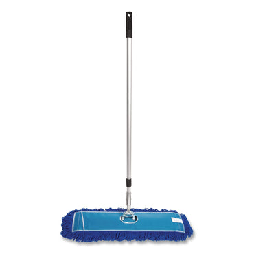 Gritt Commercial All-In-One 24" Microfiber Dust Mop Set With 72" Telescopic Handle, 24" x 5", Blue, Microfiber Head, 72" Silver Handle, 4 Kits (GCEGRI17424T4PK)