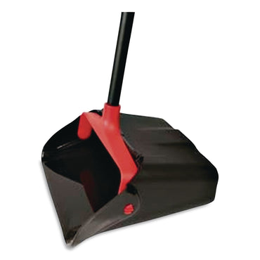 O-Cedar® Commercial Maxi-Plus Lobby Dust Pan with Rear Wheels, 13 x 35, 30" Handle, Plastic, Black, 6/Carton (NCP96208CT)