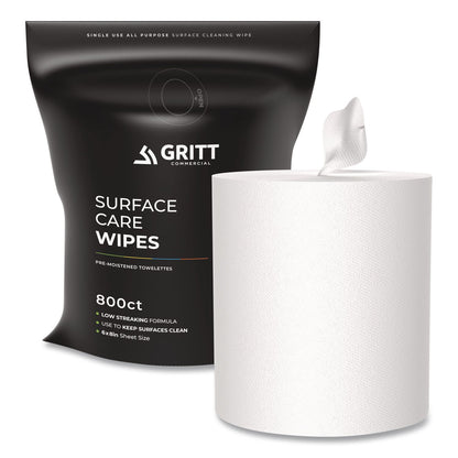Gritt Commercial Surface Care Wipes, 1-Ply, 6 x 8, Fresh, White, 800/Pack, 4 Packs/Carton (GCEGRI5RW4)
