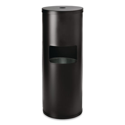 Gritt Commercial Floor Stand Wet Wipe Dispenser Station with 7 Gallon Built-In Trash Can, 13.1 x 13.1 x 36, Black (GCEGRI509BLK)