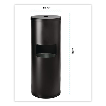 Gritt Commercial Floor Stand Wet Wipe Dispenser Station with 7 Gallon Built-In Trash Can, 13.1 x 13.1 x 36, Black (GCEGRI509BLK)