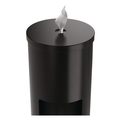 Gritt Commercial Floor Stand Wet Wipe Dispenser Station with 7 Gallon Built-In Trash Can, 13.1 x 13.1 x 36, Black (GCEGRI509BLK)