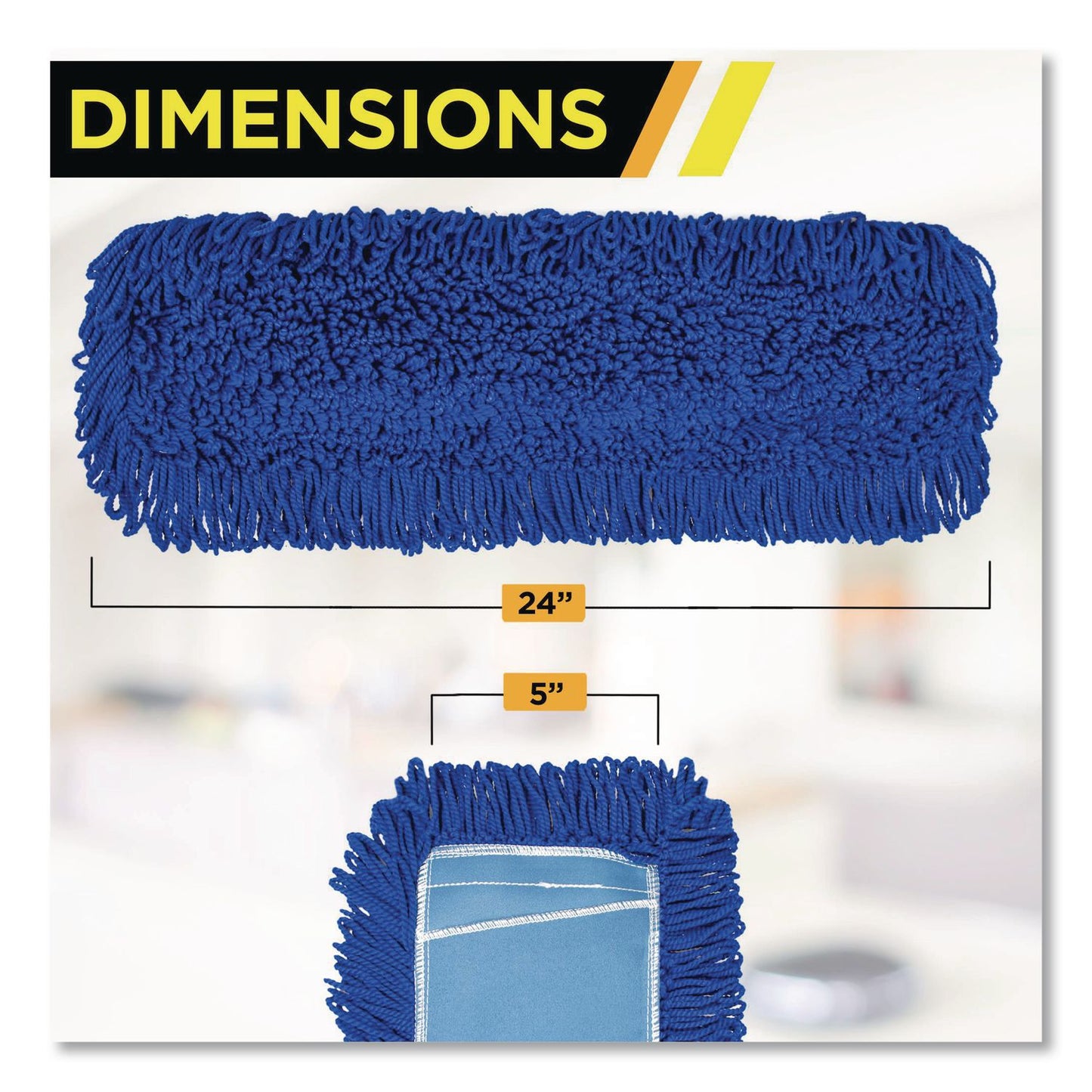 Gritt Commercial Microfiber Looped Dust Mop Pad Head, 24 x 5, Blue (GCEGRI18224)
