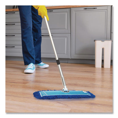 Gritt Commercial Microfiber Looped Dust Mop Pad Head, 24 x 5, Blue, 12/Carton (GCEGRI1822412PK)