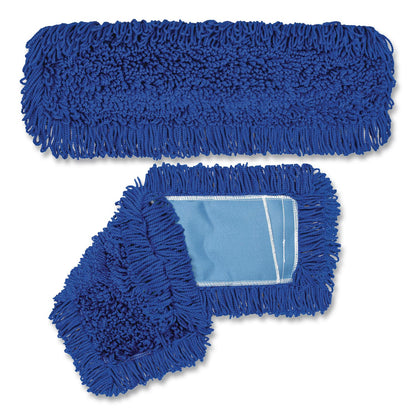 Gritt Commercial Microfiber Looped Dust Mop Pad Head, 24 x 5, Blue, 12/Carton (GCEGRI1822412PK)