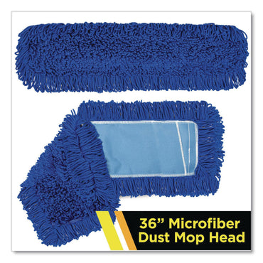 Gritt Commercial Microfiber Looped Dust Mop Pad Head, 36 x 5, Blue (GCEGRI18236)