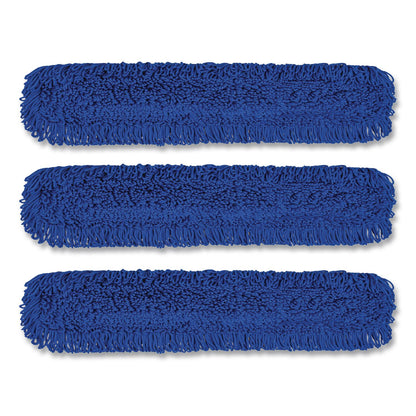 Gritt Commercial Microfiber Looped Dust Mop Pad Head, 48 x 5, Blue, 3/Pack (GCEGRI182483PK)