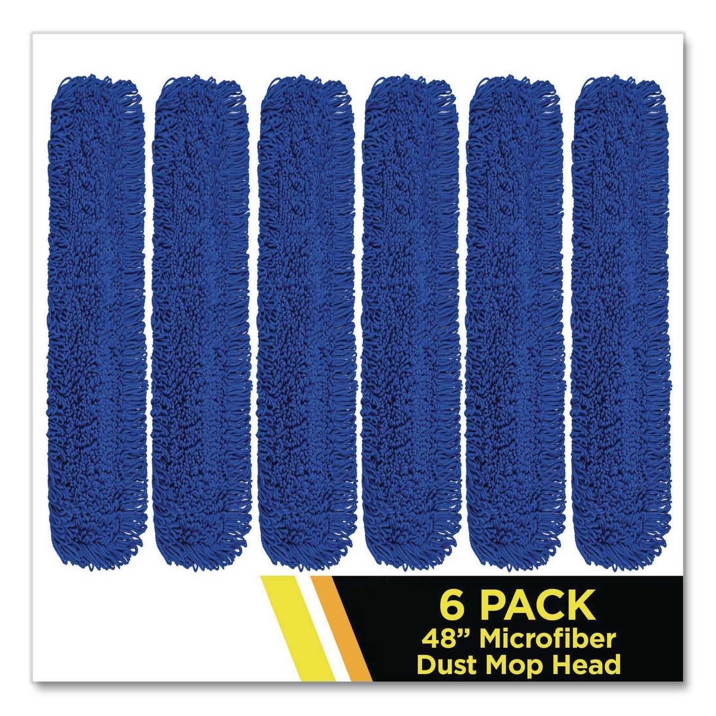 Gritt Commercial Microfiber Looped Dust Mop Pad Head, 48 x 5, Blue, 6/Pack (GCEGRI182486PK)
