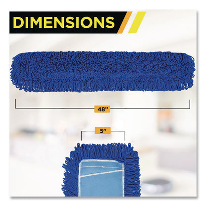 Gritt Commercial Microfiber Looped Dust Mop Pad Head, 48 x 5, Blue, 6/Pack (GCEGRI182486PK)