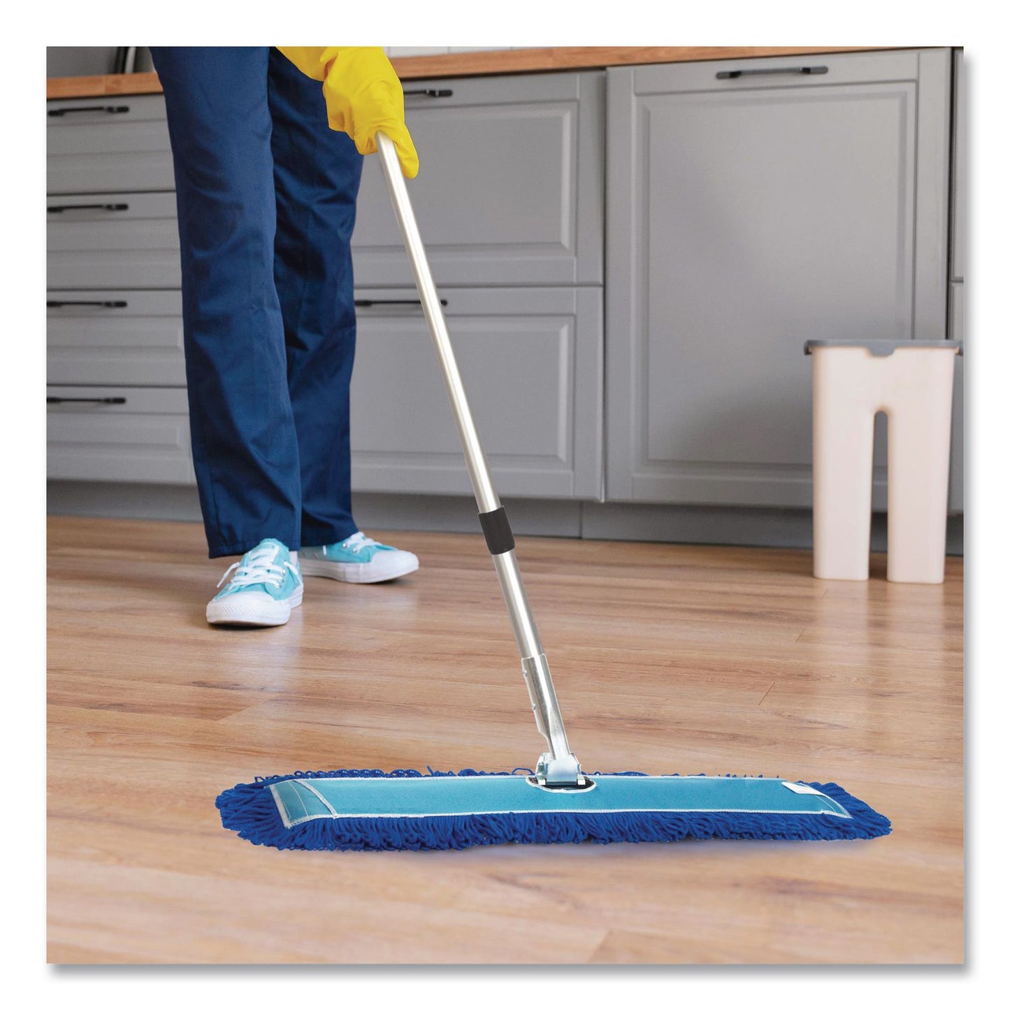Gritt Commercial Microfiber Looped Dust Mop Pad Head, 48 x 5, Blue, 6/Pack (GCEGRI182486PK)