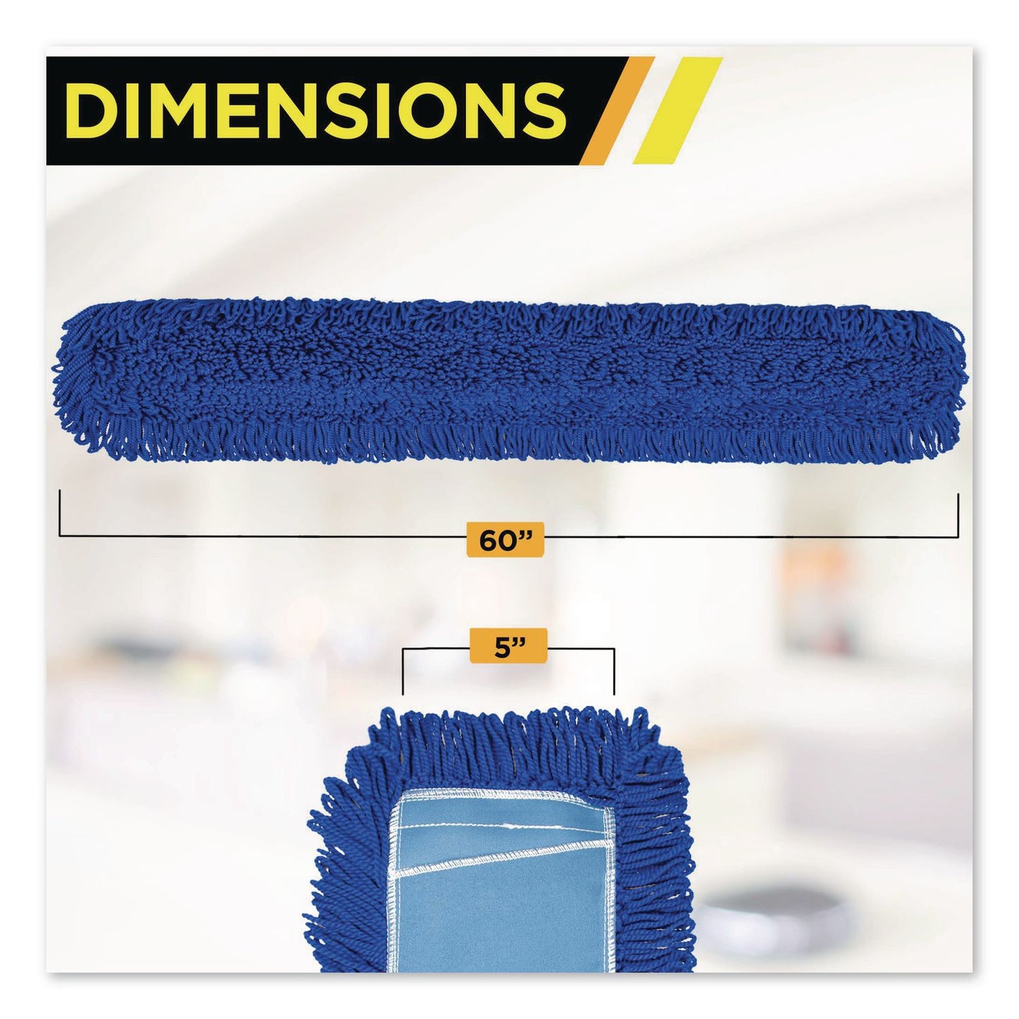 Gritt Commercial Microfiber Looped Dust Mop Pad Head, 60 x 5, Blue, 6/Pack (GCEGRI182606PK)