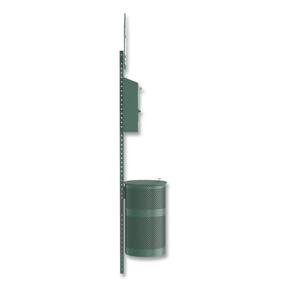 Furloo Pet Waste Station Kit with Roll Bag Locking Dispenser, 11.5 Gallon Round Lidded Trash Can, Pole, and Glow-in-the-Dark Sign (GCEFLO1RSG)