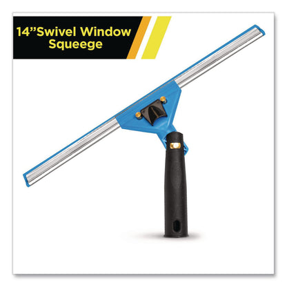 Gritt Commercial Swivel Window Squeegee with Quick Release, 14" Wide Blade (GCEGRI129)