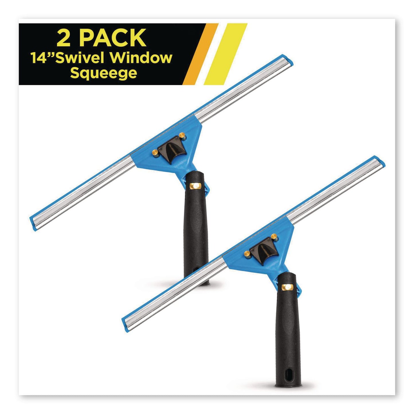 Gritt Commercial Swivel Window Squeegee with Quick Release, 14" Wide Blade, 2/Pack (GCEGRI1292PK)