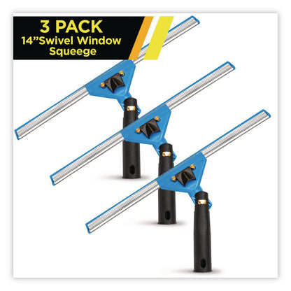 Gritt Commercial Swivel Window Squeegee with Quick Release, 14" Wide Blade, 3/Pack (GCEGRI1293PK)