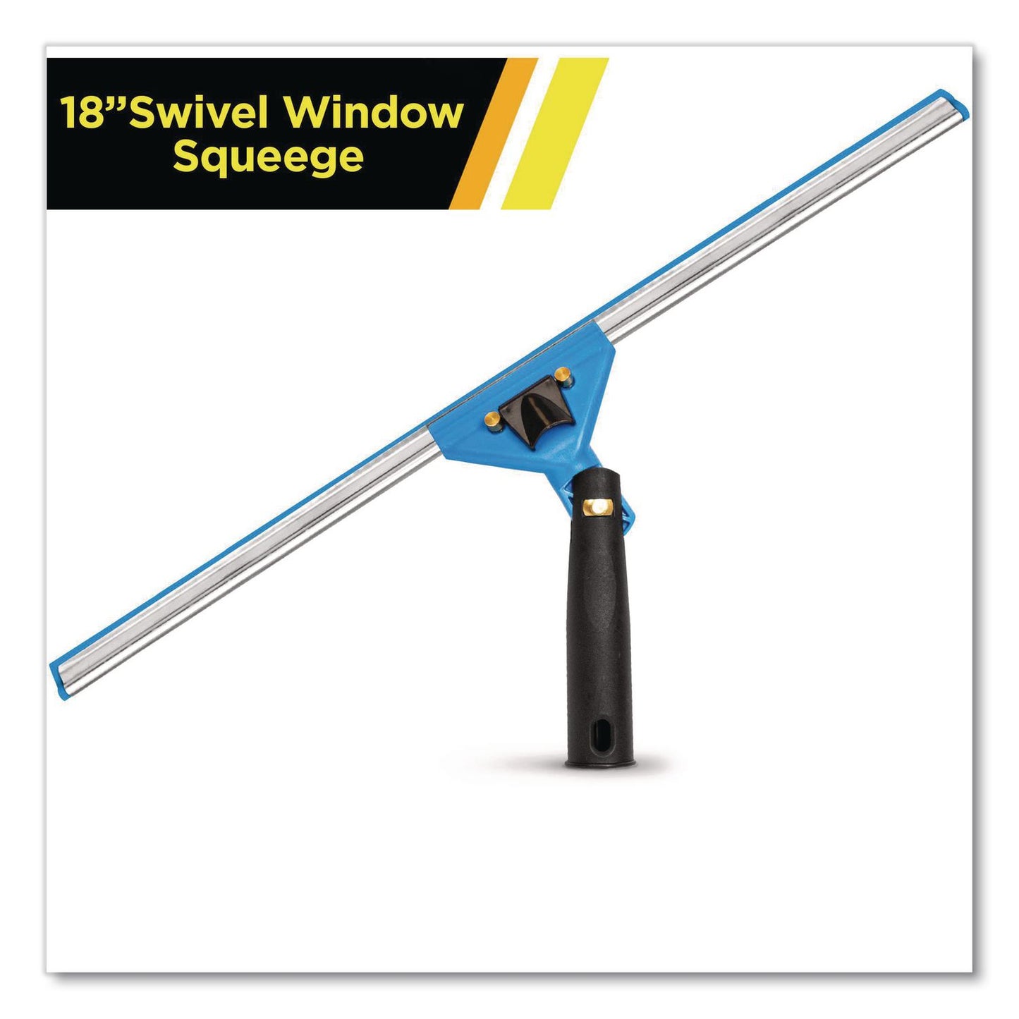 Gritt Commercial Swivel Window Squeegee with Quick Release, 18" Wide Blade (GCEGRI12918)