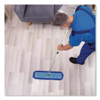 Gritt Commercial All-In-One Microfiber Dust Mop Set with Telescopic Handle, 36 x 5, Blue Microfiber Head, 40" to 72" Silver Aluminum Handle (GCEGRI17436T)