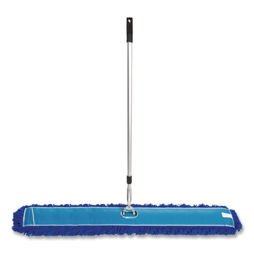 Gritt Commercial All-In-One Microfiber Dust Mop Set with Telescopic Handle, 60 x 5, Blue Microfiber Head, 72" Silver Aluminum Handle, 4/Kit (GCEGRI17460T4PK)
