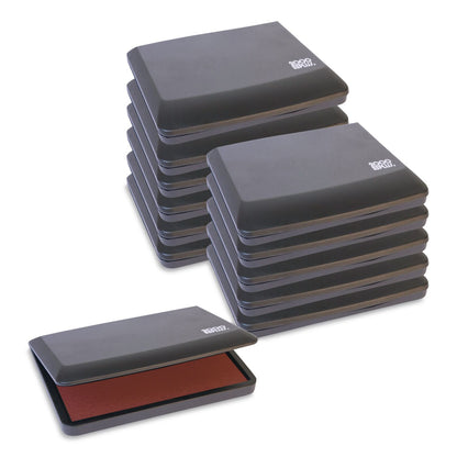 COSCO 2000 PLUS One-Color Felt Stamp Pad, #1, 4.25 x 2.75, Red, 12/Carton (CSC090410CT)