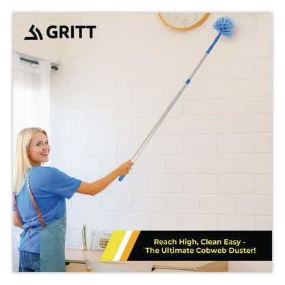 Gritt Commercial Cobweb/Corner Duster Brush with Telescopic Pole, 3 ft to 6 ft Handle, 2/Kit (GCEGRI1026F2PK)