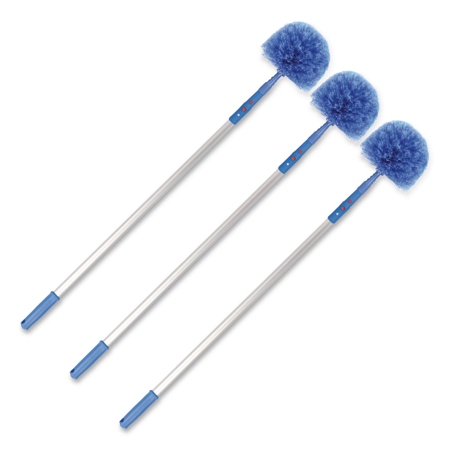 Gritt Commercial Cobweb/Corner Duster Brush with Telescopic Pole, 3 ft to 6 ft Handle, 3/Kit (GCEGRI1026F3PK)