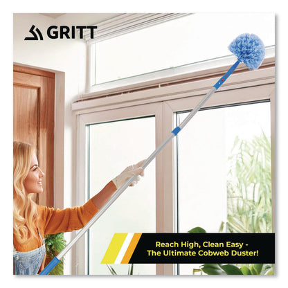 Gritt Commercial Cobweb/Corner Duster Brush with Telescopic Pole, 3 ft to 6 ft Handle, 3/Kit (GCEGRI1026F3PK)