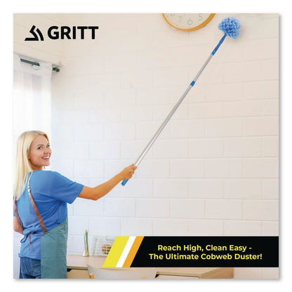 Gritt Commercial Cobweb/Corner Duster Brush with Telescopic Pole, 3 ft to 6 ft Handle, 3/Kit (GCEGRI1026F3PK)