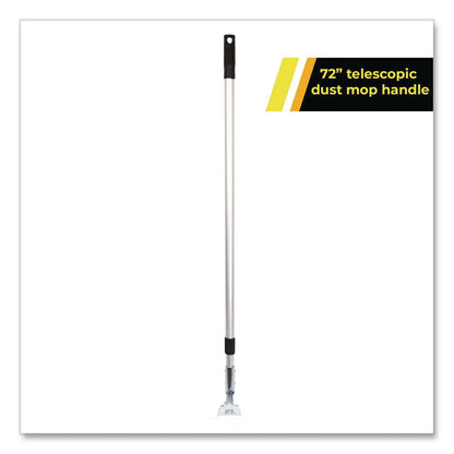 Gritt Commercial 72" Aluminum Telescopic Dust Mop Handle, 1" dia x 42" to 72", Silver (GCEGRI181)