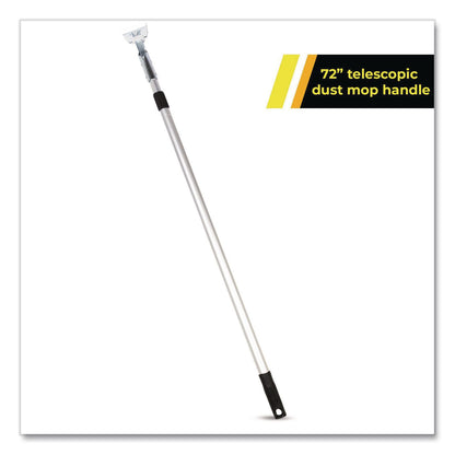 Gritt Commercial 72" Aluminum Telescopic Dust Mop Handle, 1" dia x 42" to 72", Silver (GCEGRI181)