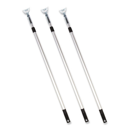 Gritt Commercial 72" Aluminum Telescopic Dust Mop Handle, 1" dia x 42" to 72", Silver, 3/Pack (GCEGRI1813PK)