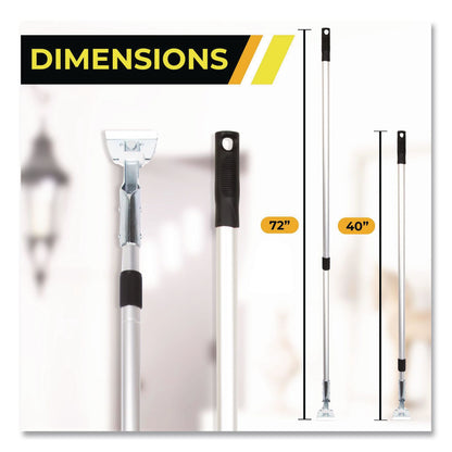 Gritt Commercial 72" Aluminum Telescopic Dust Mop Handle, 1" dia x 42" to 72", Silver, 3/Pack (GCEGRI1813PK)