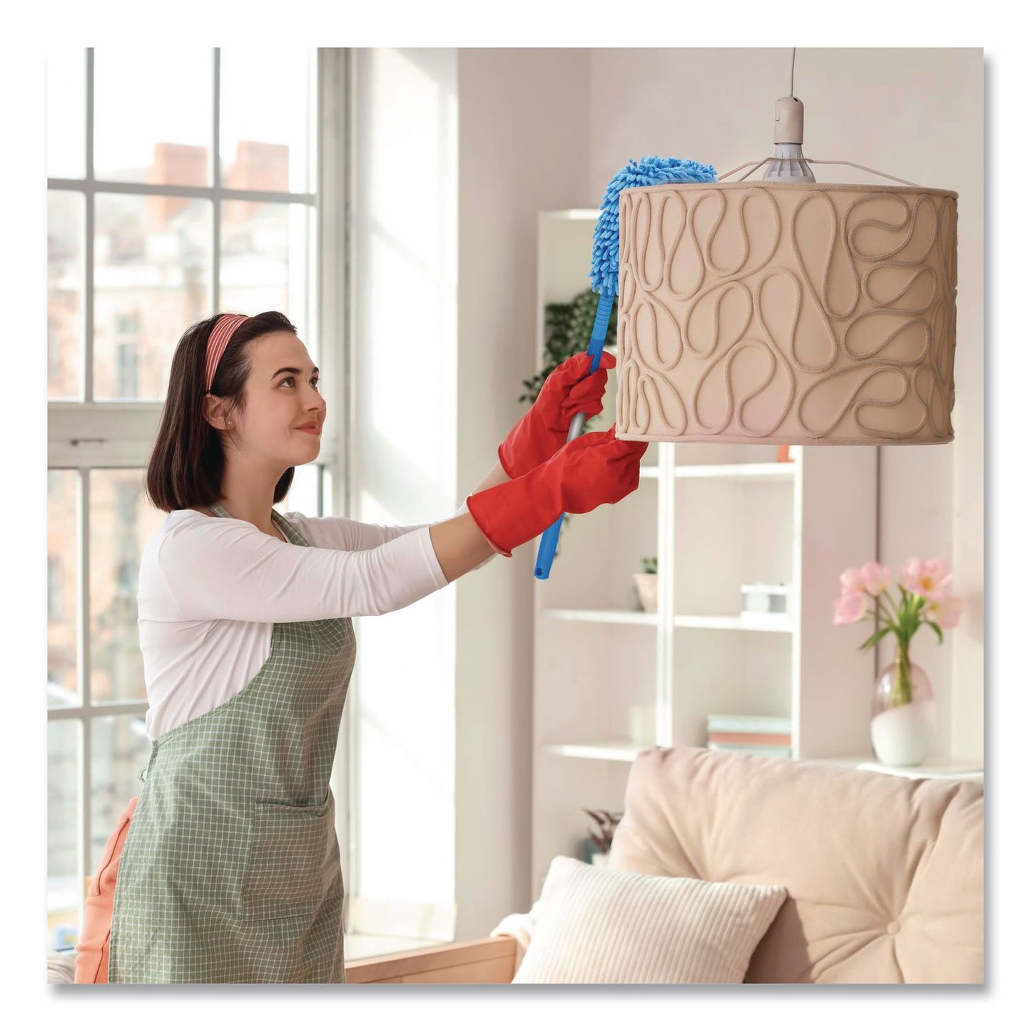 Gritt Commercial Flexible Wand Duster with Microfiber and Chenille Sleeve and 20" Pole, 2/Kit (GCEGRI17520I2PK)